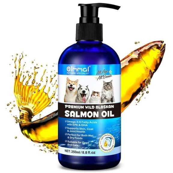 Oimmal Omega-3 for Dogs and Cats, Salmon Fish Oil for Dog & Cat, 250ml / 8.8 fl.oz Bottle