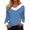 Sky Blue, variant on VJGBEGW Women's Christmas Long Sleeve T-Shirt with White Furry V-Neck & Cuffs Festive Holiday Top for Winter Parties & Casual Wear Black2 L