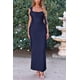 thumbnail image 4 of Vestido PRETTYGARDEN 2025 Verano Maxi Largo Sin Mangas con Volantes L - Azul Marino, 4 of 8