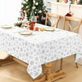 thumbnail image 4 of Christmas Table Cloth 60 x 84 Inch, Waterproof White Silver Snowflake Tablecloth Rectangular, Washable Xmas Table Cover Spillproof Winter Table Cloths Cover for Holiday Christmas Decorations, 4 of 6