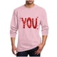 thumbnail image 2 of Amzcrzy - Sudadera Para Hombre, Estilo Casual, Con Estampado De Moda, Manga Larga Y Cuello Redondo, Color Rosa, Talla 2Xl, 2 of 5