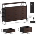 thumbnail image 2 of Comoda Cajonera para Recamara -11 Cajones De Tela con Parte Superior de Madera y Marco De Acero Plegable - Mueble Organizador con cajonera para Ropa - Luces LED - Estación de Carga., 2 of 8