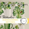 thumbnail image 6 of St. Patrick's Day Kitchen Curtains Window Panels, Lucky Shamrocks Boots Green Leaves Retro Insulated Window Treatment Curtain, Grommet Curtains for Bedroom/Living Room/Bathroom, 2 Piece 27.5"Wx39"L, 6 of 8
