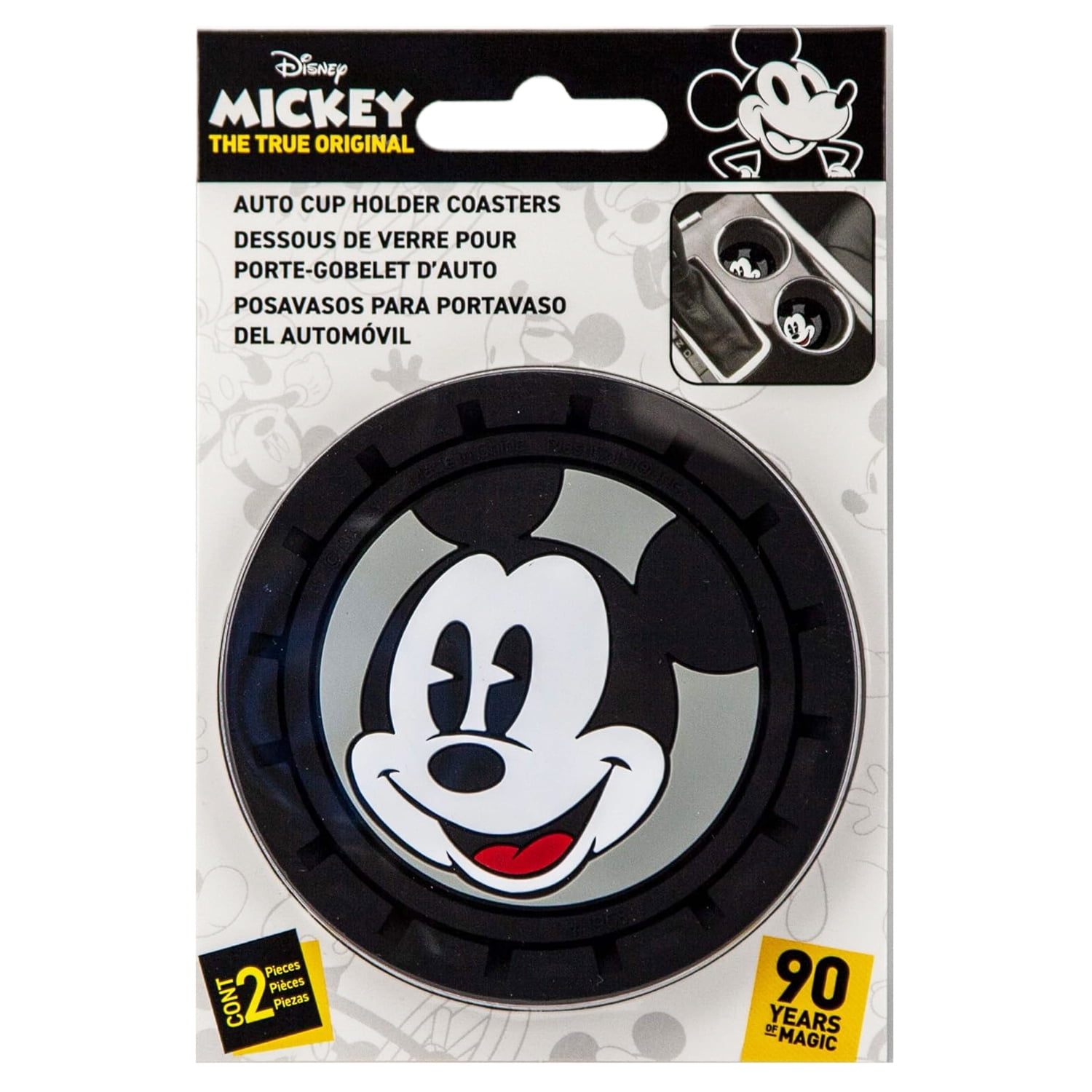 Minnie Mouse Face Car Cup Holder Coaster 2-Pack