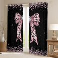 thumbnail image 2 of Manfei Cheetah Print Bowknot Black Out Curtains for Girls Women,Kids Teens Bling Crystal Sequins Curtains Pack of 2 (42x63 Each),Super Cozy Room Decor, 2 of 6