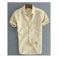 thumbnail image 5 of Coduop Men Short Sleeve Shirts Button Down Linen Shirt Summer Casual Tops M-3XL, 5 of 6