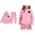 thumbnail image 6 of Kids Girls Boys Sweatsuit Set,2 Piece Long Sleeve Pink Hoodie Sweatshirt Leggings Pants Fall Clothes Girls Matching Sets 6-7 Years Cute&nbsp;Boys Girls&nbsp;Clothing, 6 of 7