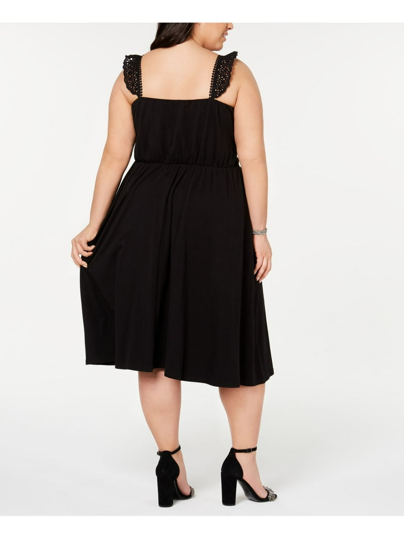 black fit and flare dress knee length Affordable Fit And Flare Cocktail Dresses Open Back Black Knee Length  68520190817