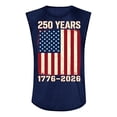 thumbnail image 3 of 250 Year Anniversary USA Tank Top for Men 1776-2026 American Flag Print Crew Neck Sleeveless Tanks Moisture Wicking Classic Fit Home Wear Casual Tee, Black, #01 Black, 3 of 3