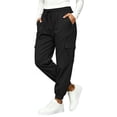 thumbnail image 5 of Ltctricy Cargo Pants for Women Drawstring Casual Jogger Pants Outdoor Elastic Waisted Hiking Pants with Pockets(Black,X-Large), 5 of 7