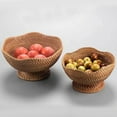 thumbnail image 4 of Summer Clearance Rattan Fruit Bowl Footed,Minimalist Decorative Basket for Kitchen Counter 25cm, 4 of 6