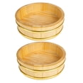 thumbnail image 5 of ULTNICE 2Pcs Sushi Dish Round Wood Bowl for Convenient Rice Mixing Traditional Khaki for Making Sushi, 5 of 8