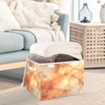 thumbnail image 5 of Large Collapsible Storage Box Flip Lid Fabric Decorative Organizer Container Basket with Handles 16.5×12.6×11.8in Orange Marble Crack, 5 of 7