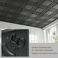 thumbnail image 4 of LooYee 24 Pack Black Ceiling Tiles 24x24 Inch, French Style 3D Decorative Ceiling Panels 2x2Ft PVC Waterproof Washable Plastic Material, Cover 96 Sq.Ft, 4 of 8