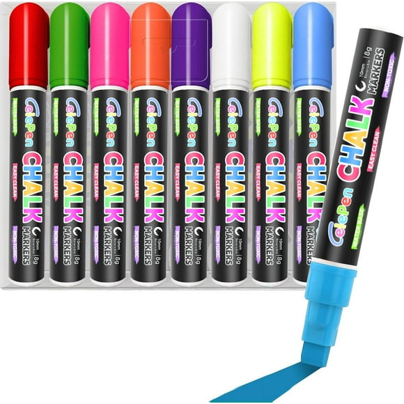 Rotuladores de tiza Celepen Window para coches, cristal lavable, 8 colores