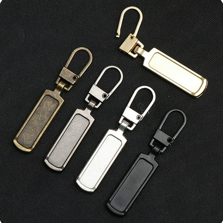 57PCS/SET #5 Zipper Repair Kit, Black Bronze and Silver Zipper Slider Zipper  Pull Replacement for Repairing Coats,Jackets, Metal Plastic and Nylon Coil  Zippers