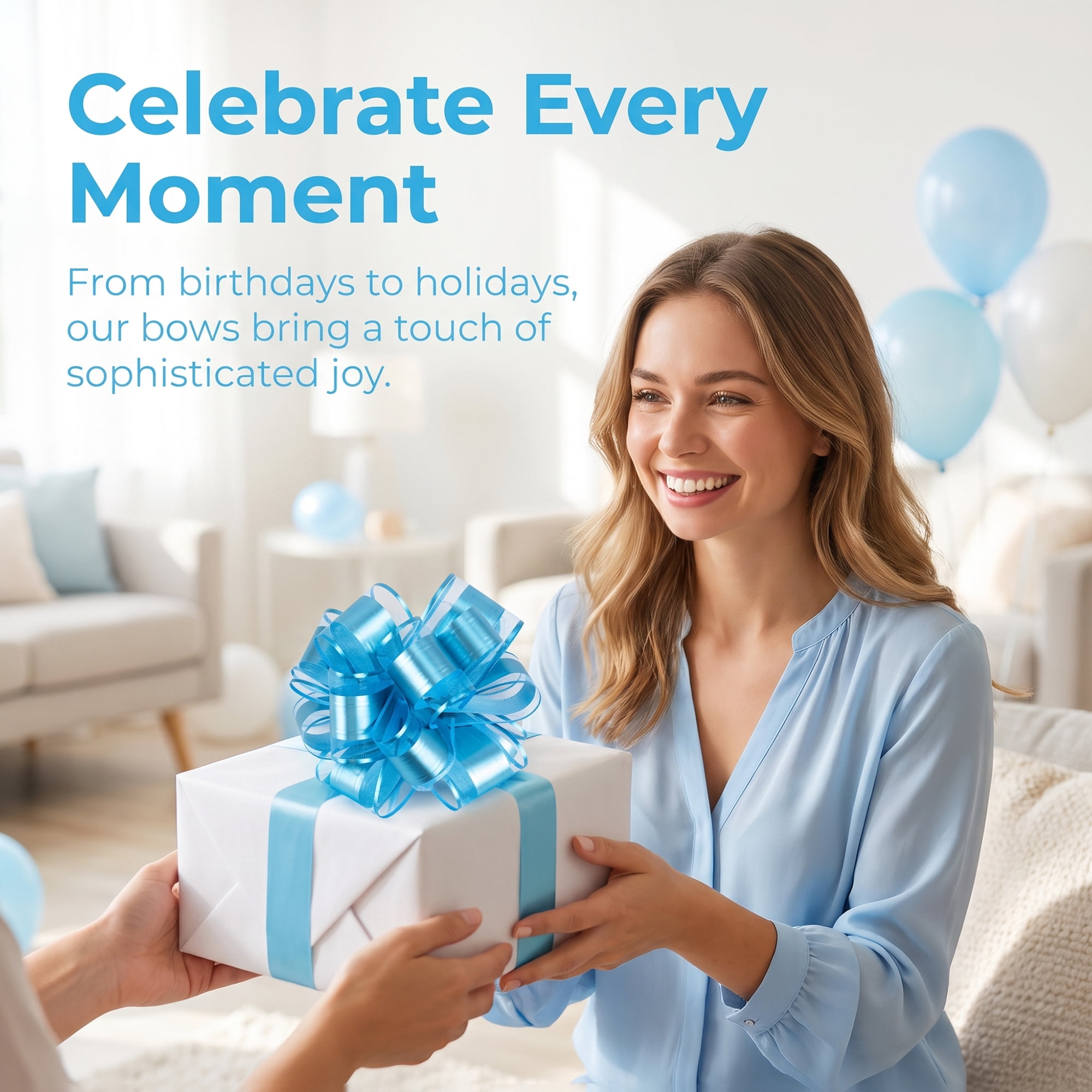 Unique Bargains Multi-Layered Star Bows for Gift Wrapping and Decoration Light Blue