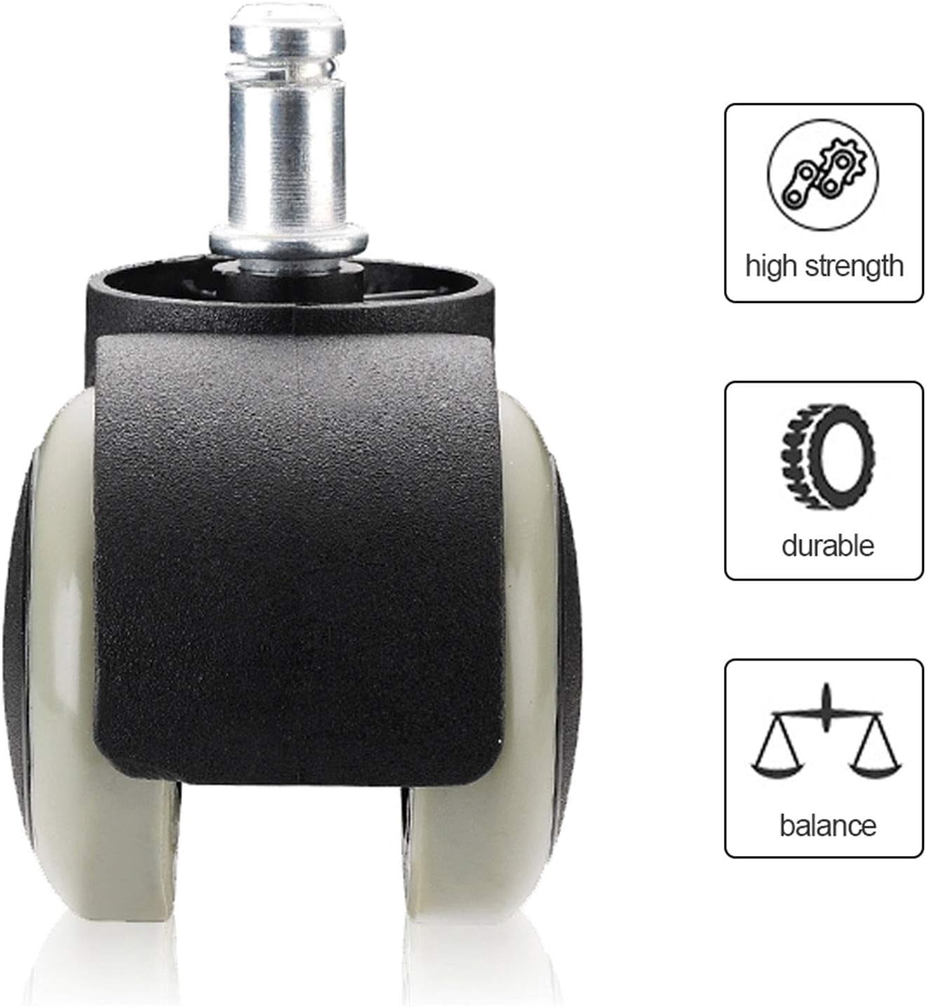 Gamvdout Plate Casters Office Chair Casters Universal Swivel Furniture Casters Crib Casters Silent Replacement Wheels 5 Pcs