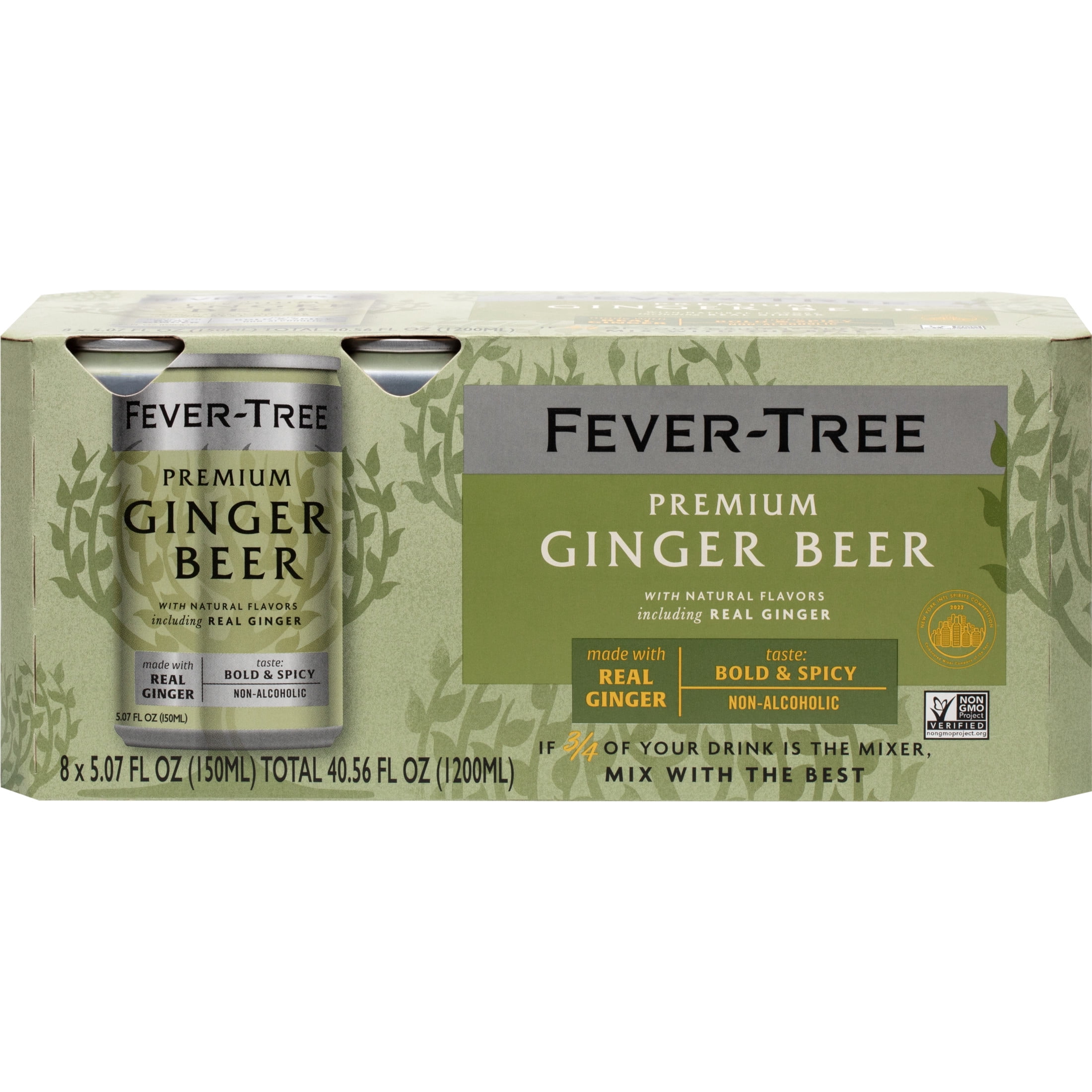 Fever-Tree Premium Ginger Beer , 8 Pack, 150 ML Aluminum Cans, 0% ABV