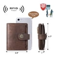 thumbnail image 4 of Cartera CLUCI pequeña con bloqueo RFID de piel con triple pliegue, color café, 4 of 7