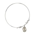 thumbnail image 2 of 8 inch Round Double Loop Bangle Bracelet w/ St. Ronan in Sterling Silver, 2 of 3