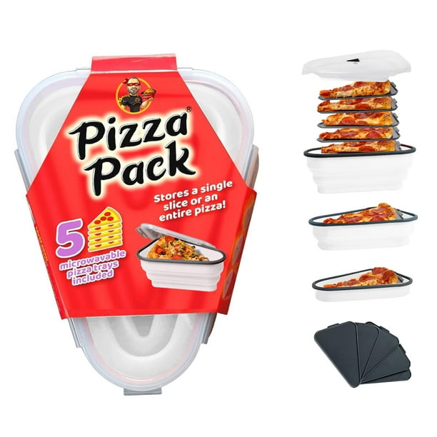 Recipiente reutilizable para pizza Pack con 5 bandejas, color blanco