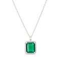 thumbnail image 2 of Galaxy Gold 14K Solid Gold 4.70 Carat Natural Emerald Halo Pendant Necklace for Women - White Gold Fine Jewelry, 2 of 3