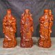 thumbnail image 1 of Ebony wood carving of the Three Star Gods of Fortune, Prosperity, and Longevity - a decorative item for the elderly to celebrate their birthdays and attract wealth in the living room., 1 of 4