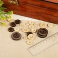 thumbnail image 4 of Uxcell 100Pack Wooden Buttons, 28mm 4 Hole Round Wood Sewing Button, Natural Wood, 4 of 4