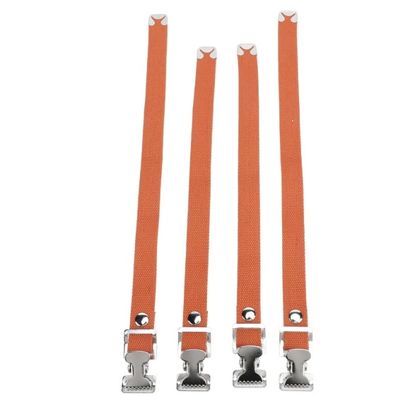 M Buder Kit de 4 Correas Ajustables para Zancos de Construcción y Yeso, Bandas de Nylon con Hebilla de Aluminio, Repuestos para Trabajos en Interiores, Color Café
