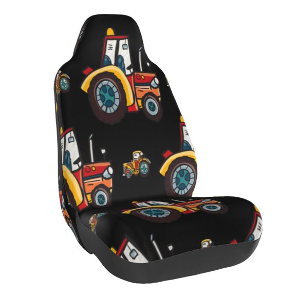 Vsdgher Cartoon Tractor for Automotive Seat Covers for Cars Trucks and SUVs, Universal Fit Anti-Slip Bucket Seat Protector for Cars,Vehicle Seat Protector for Front Seats