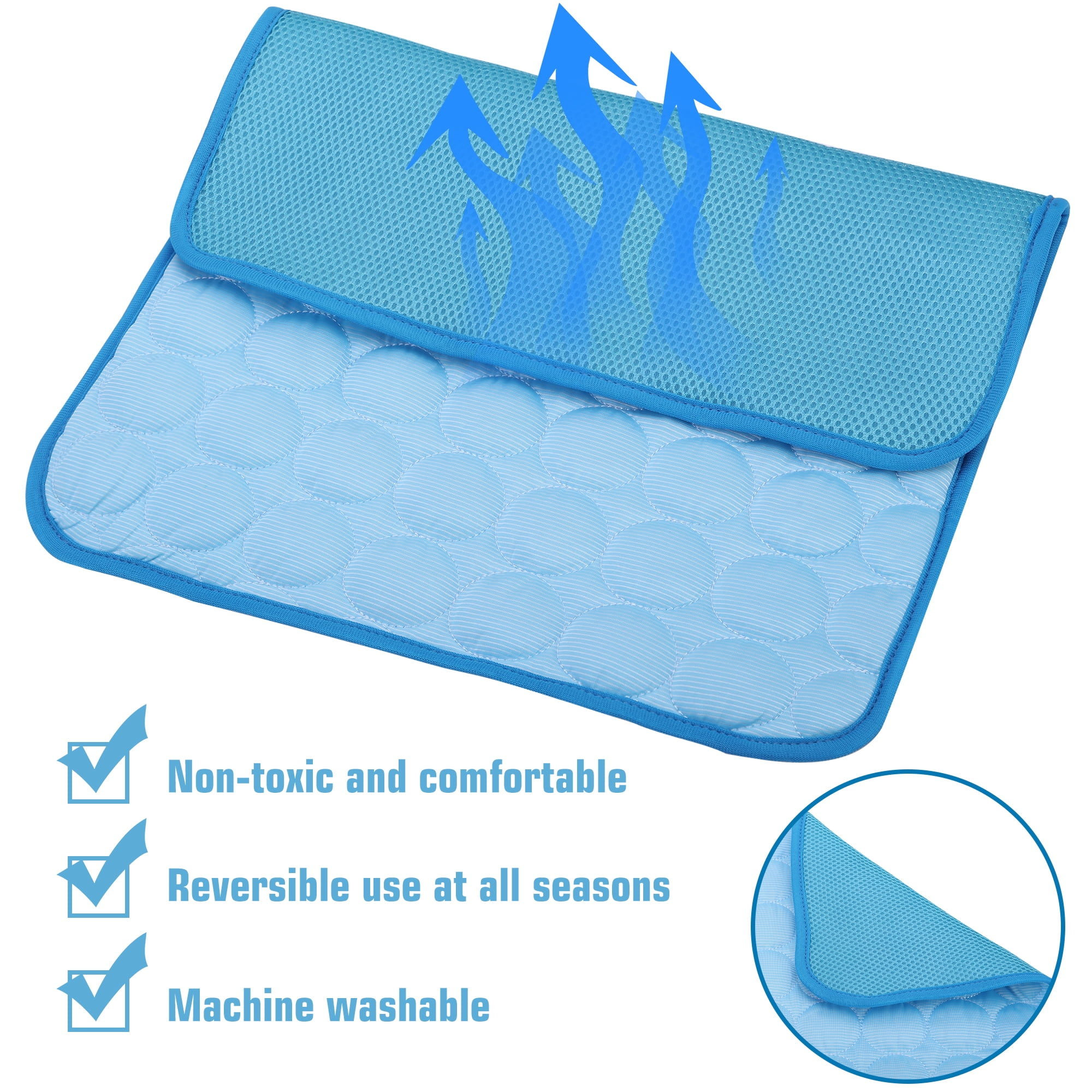 LELINTA Pets Cold Mat, Chilly Mat Pet Dog Cat Soft Summer Bed Fiber Mats Chilly Pad Cold Fabric Indoor Cushion Waterproof Pad Blue/Coffee (S/M/L/XL/2XL)