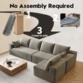 thumbnail image 2 of 139.4" L Shaped Cloud Sectional Sofa for Living Room Plush Corduroy Cover Fluffy Memory Foam Cushions, No Assembly Required, Modular Chaise Lounge, Oversized Comfortable Couches Set, Camel, 2 of 9