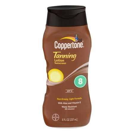 Coppertone Tanning Lotion Sunscreen SPF 8, 8.0 FL OZ
