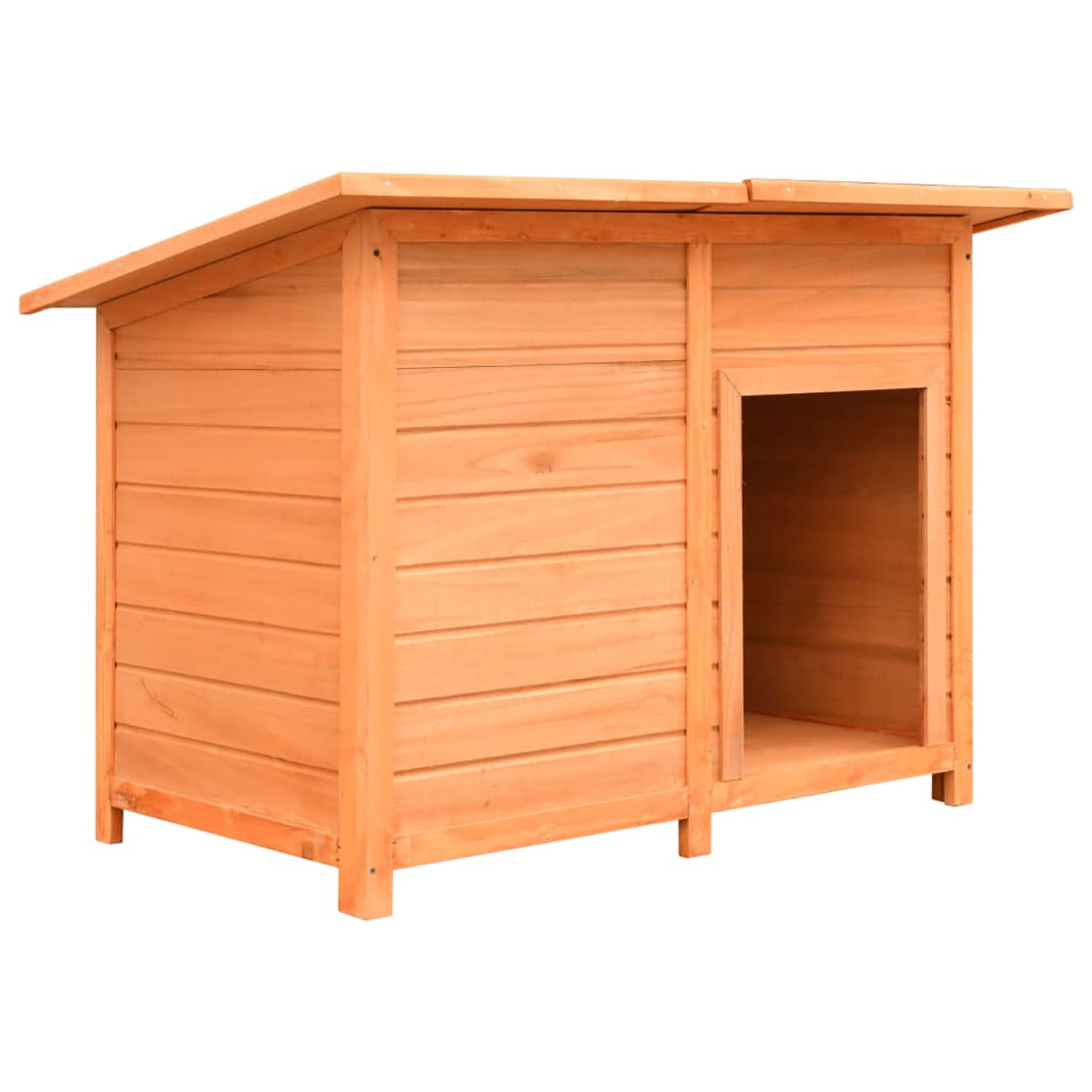 Pefilos 44" Wooden Outdoor Dog Houses Durable Large Cat House Perfect for Small Pet House with Waterproof PVC Plastic Roof, Breathable Doors, Brown Pefilos 44" Wooden Outdoor Dog Houses Durable Large Cat House Perfect for Small Pet House with Waterproof PVC Plastic Roof, Breathable Doors, Brown