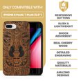 thumbnail image 7 of Case Yard Wooden Case for iPhone-8-Plus Soft TPU Silicone cover Slim Fit Shockproof Wood Protective Phone Cover for Girls Boys Men and Women Supports Wireless Charging Wolf Face Full Design, 7 of 7