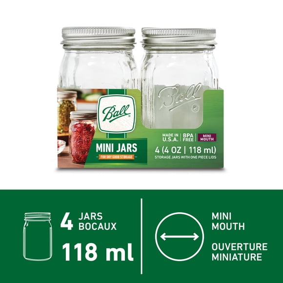 Ball Mini Storage Jars, 118 mL (4 oz), 4 Count