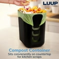 thumbnail image 5 of Luup Bathroom Wastebasket 2pk, Secure Grocery Bags, Plastic Garbage Container for Vanity, Laundry Room, Kitchen, Office, 2.5 Gallon, Black, Made in USA, 5 of 5