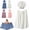 White, variant on Luxury Plus-Size Towel Wraps Set for Women with Hair Towel Wrap, Wearable Towel Dress with Elastic Band