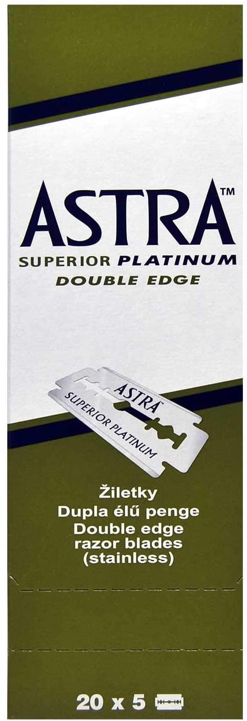 100 Pcs Astra Superior Platinum Double Edge Shaving Razor Blades  Barber Favored by Astra