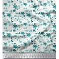 thumbnail image 1 of Soimoi Poly Georgette Fabric Leaves & Floral Artistic Printed Fabric 1 Yard 52 Inch Wide, 1 of 1