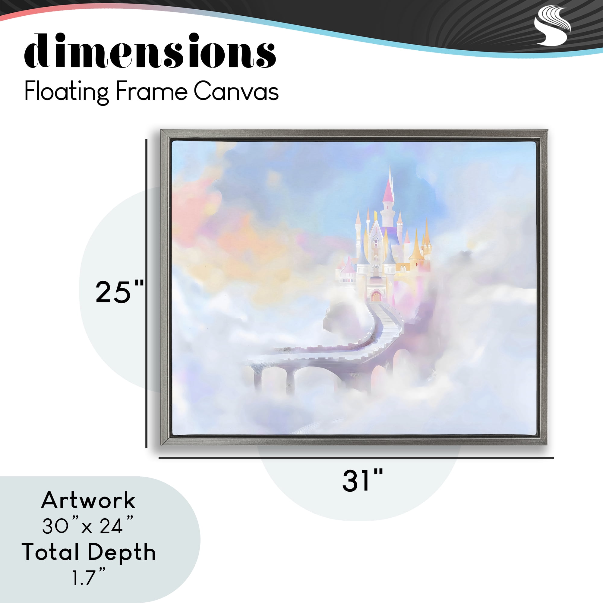 Stupell Industries Enchanted Bridge To Castle Gray Framed Floater Canvas Wall Art, design by Arlington Prints