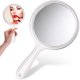thumbnail image 3 of Minnieouse Espejo de aumento de maquillaje de cristal para mujer, espejo de maquillaje portátil de doble cara con mango de doble cara para el Pinceles de maquillaje y herramientas Transparente, 3 of 6
