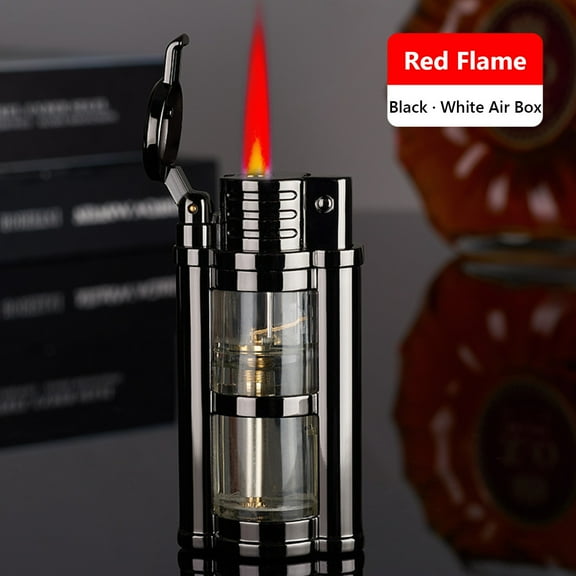 Gas Lighter under $5! Yannianjz Transparent Gas Window Lighter, Refillable Butane Torch Lighter with Blue Flame, Windproof Jet Flame Lighter for Candle Camping, USB Rechargeable Pocket Lighter