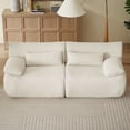 thumbnail image 3 of S-HOME Modern Plush Cloud Boneless Modular Loveseat Sofa in Corduroy Fabric for 2 Seat Multi-Functional Living Room Use, Cream, 3 of 5