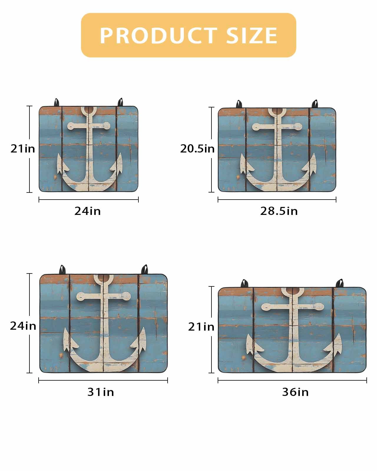 nqOlkjepod Large Induction Cooktop Protector Mat 24"x21", Vintage Beige Anchor Stove Top Covers for Electric Stove, Modern Nautical Coastal Wooden Stove Burner Cover Mats, Glass Top Stove Cover