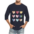 thumbnail image 2 of Nmnitkp Mens Shirts Soft and Eco-Friendly Mens T-shirts Love Print Mens Athletic Baseball Tee Raglan 3/4 Sleeve Casual Rugby Football T Shirts(Plus Size & Regular), 2 of 5