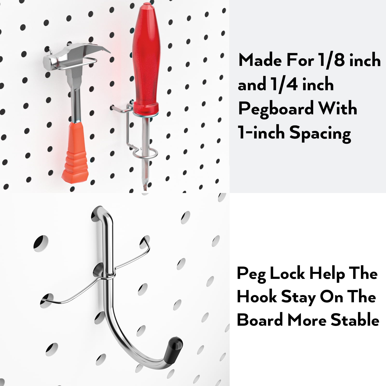 INCLY 122PCS Pegboard Accessories Organizer Kit, Peg Board Hooks Set with Bins for Hanging Various Tools, 1/8 1/4 inch Pegboard Hooks Assortment for Organizing Storage, Garage Wall Attachments