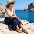 thumbnail image 2 of Ablanczoom Flip Flops Womens Sandals: Comfortable Flat Sandals for Women Beach Shoes with Elastic Ankle Strap, 2 of 8