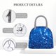 thumbnail image 4 of Fotbe A Blue Glitter Bolsa de Almuerzo con Estampado, Lonchera Aislada, Contenedor de Comida Reutilizable Tipo Cooler a Prueba de Fugas, 4 of 6